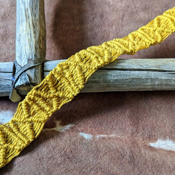 Vintage Boho Western Macrame With Indian Head Buckle Belt - Picture 7 of 10